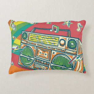 Funky Boom Box Colourful Design Decorative Cushion