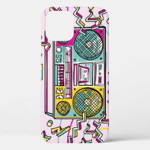 Funky Boombox Colourful Drawn Design iPhone 12 Case