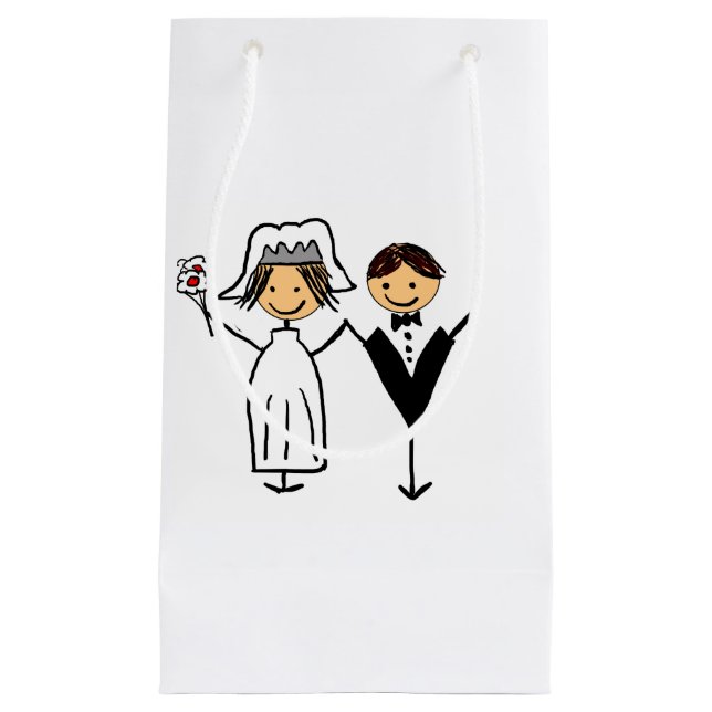 Funky Bride & Groom Small Gift Bag (Front)