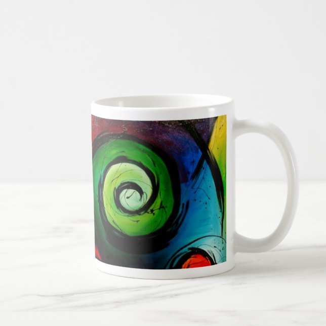 Funky Bright  Abstract Art Painting Coffee Mug (Right)