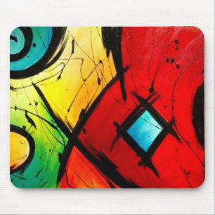 Funky Bright  Abstract Art Painting Mouse Pad