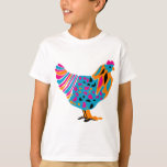 Funky Bright Chicken T-Shirt<br><div class="desc">A colourful bright funky chicken drawing</div>