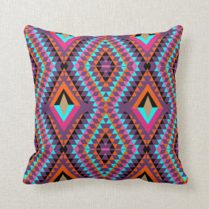 Funky Bright Fresh Colourful Geometric Fabric Prin Cushion