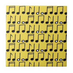 Funky Bright Musical Notes Pattern Ceramic Tile