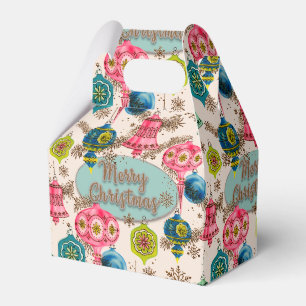 Funky Bright Retro Christmas Favour Box