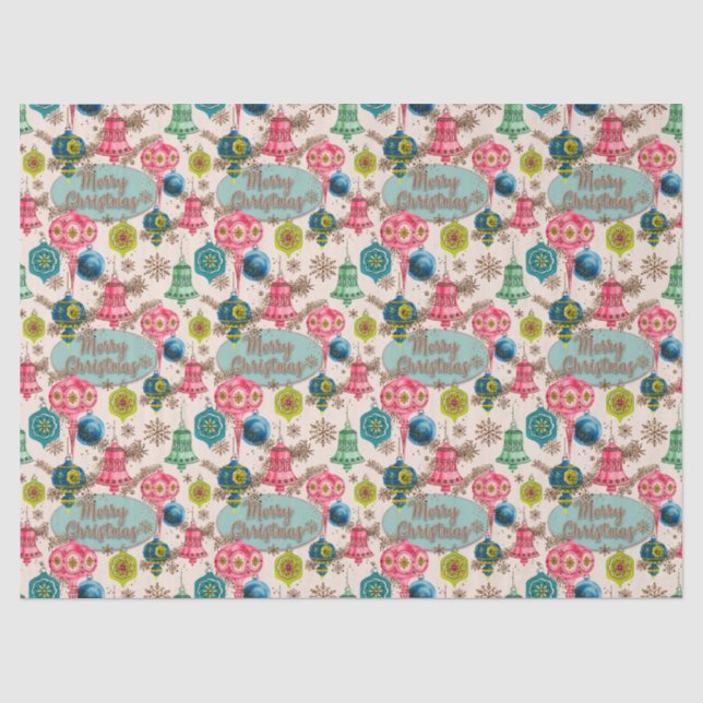 Funky Bright Retro Christmas  Tissue Paper (Front)