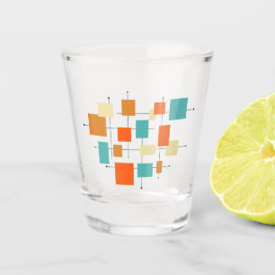 Funky Bright Squares Mid Century Retro Shot Glass