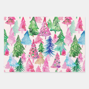 Funky Brights Christmas Themed  Wrapping Paper Sheet