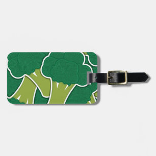 Funky broccoli luggage tag