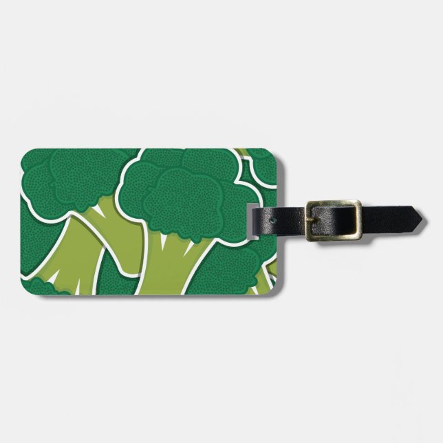 Funky broccoli luggage tag (Front Horizontal)