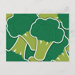 Funky broccoli postcard