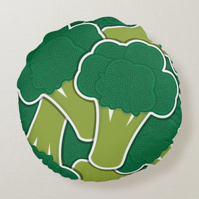 Funky broccoli round cushion (Back)