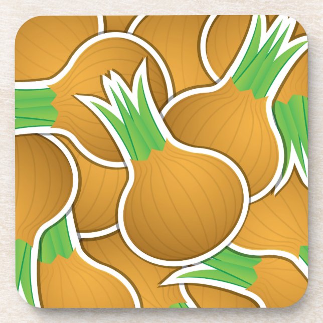 Funky brown onions coaster (Front)