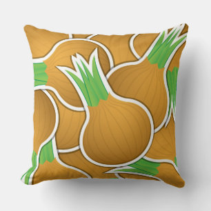 Funky brown onions cushion