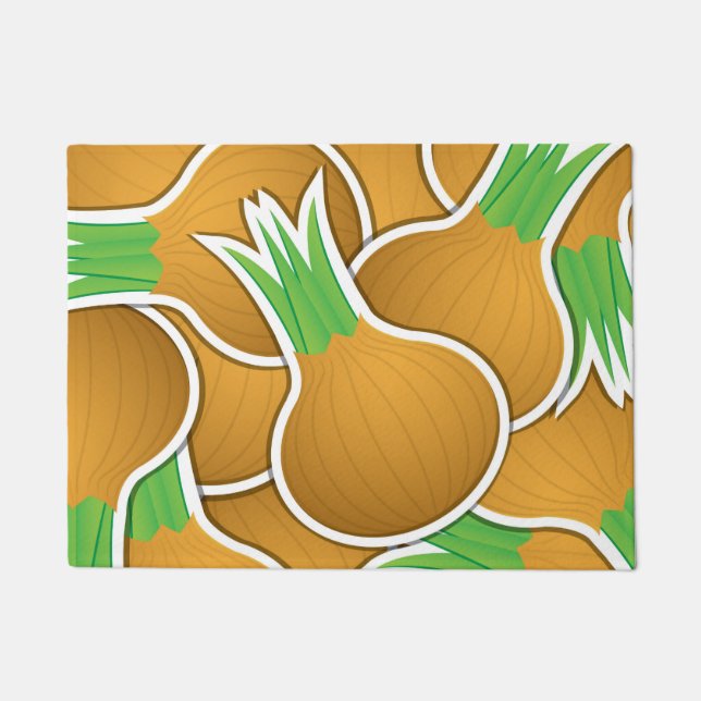 Funky brown onions doormat (Front)