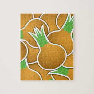 Funky brown onions jigsaw puzzle