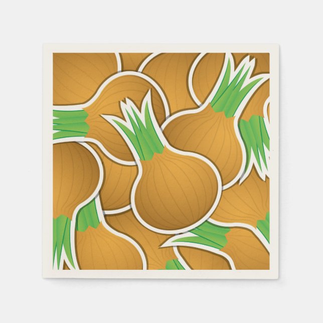 Funky brown onions napkin (Front)