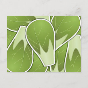 Funky brussel sprout postcard