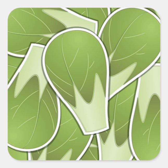 Funky brussel sprout square sticker (Front)
