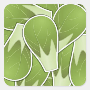Funky brussel sprout square sticker