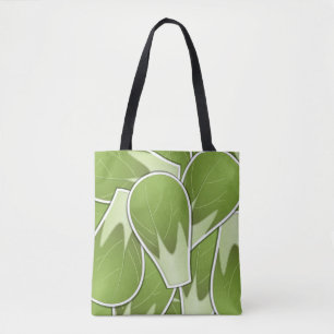 Funky brussel sprout tote bag