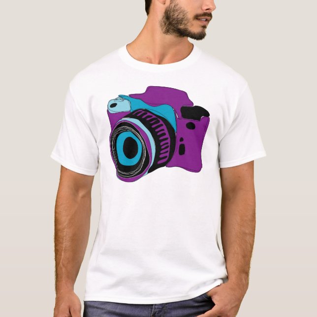 Funky camera graphic illustration T-Shirt (Front)