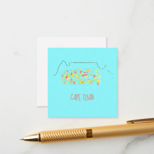 Funky Cape Town Table Mountain Colourful Enclosure Card