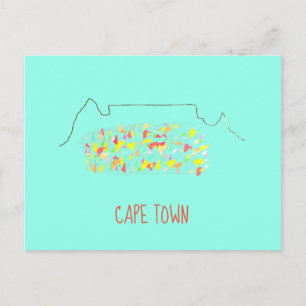 Funky Cape Town ZA Table Mountain Colourful Postcard
