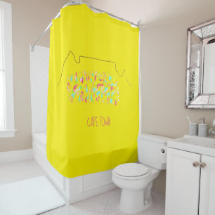 Funky Cape Town ZA Table Mountain Colourful Shower Curtain