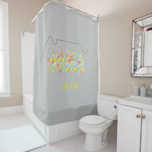 Funky Cape Town ZA Table Mountain Colourful Shower Curtain