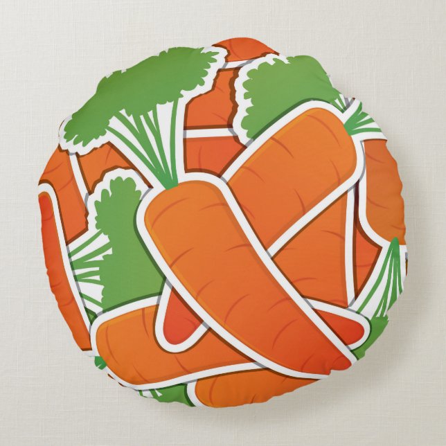 Funky carrot round cushion (Back)