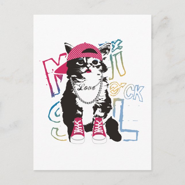 Funky Cat Kids Gift Postcard (Front)