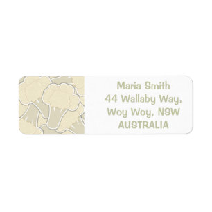 Funky cauliflower return address label