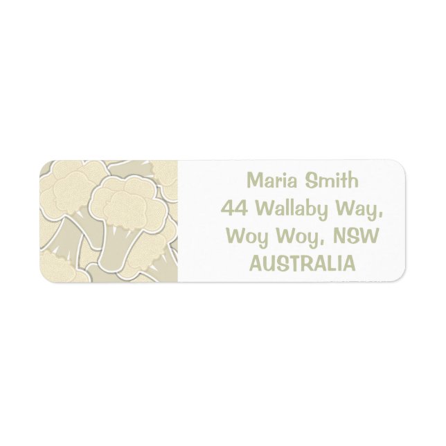 Funky cauliflower return address label (Front)