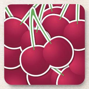 Funky cherry coaster