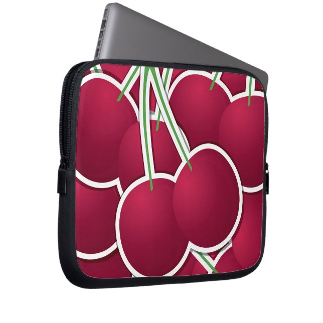 Funky cherry laptop sleeve (Front Right)