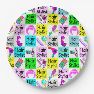 FUNKY, CHIC, AND UNIQUE HAIR STYLIST PAPER PLATE