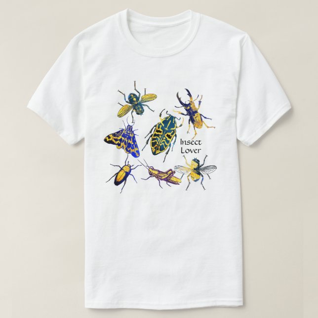 Funky Chic Elegant Entomology Insect Lover T-Shirt (Design Front)