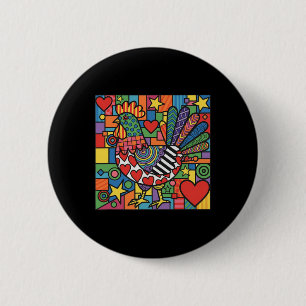 Funky Chicken 6 Cm Round Badge