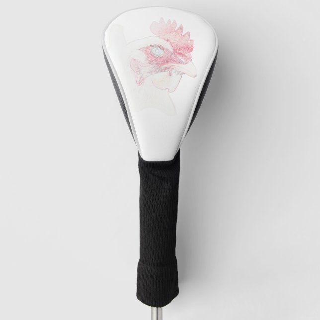 Funky Chicken Hen Rooster Head  Golf Head Cover (Front)