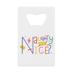 Funky Christmas quote typography, naughty