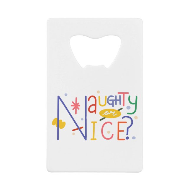 Funky Christmas quote typography, naughty (Front)