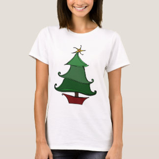 Funky Christmas Tree Sketch T-Shirt