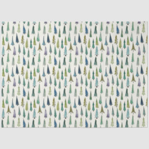 Funky Christmas Trees (Cute Illustrated Art) Tissue Paper