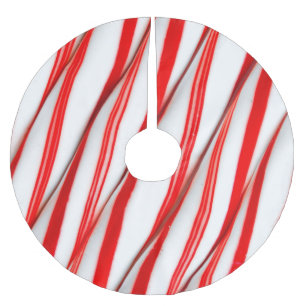 Funky Chrstmas Candy Canes Brushed Polyester Tree Skirt