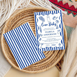Funky Ciao Baby Hand Drawn Italian Baby Shower  Invitation
