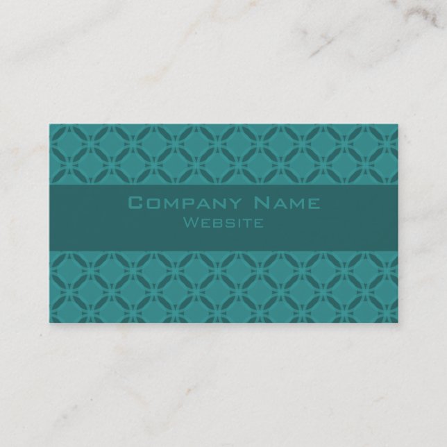 Funky Circle Business Card, Teal Card (Front)