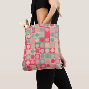 Funky Circle Grid Tote Bag