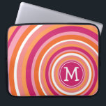 Funky Circle Pattern with Monogram Laptop Sleeve<br><div class="desc">Bright and colourful design with lots of curves and dots. If you need to adjust the art of change the font,  click on the customise button.</div>