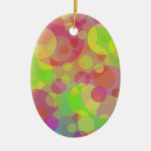 Funky Circles Abstract Modern Art Ceramic Tree Decoration